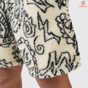 กางเกงขาสั้นลำลองผู้ชาย ผ้าฝ้าย 100% ระบายอากาศได้ดี แห้งเร็ว เป็นมิตรกับสิ่งแวดล้อม เอวกลาง มีเชือกผูก เอวยางยืด ผ้าฟลีซ - Product Image 6