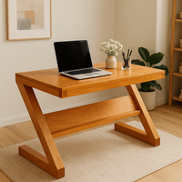 Table d'ordinateur portable rectangulaire TACASA en bois massif, style nordique moderne, durable, pour le bureau, la coiffure ou l'écriture, gain de place