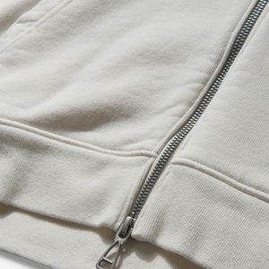 2025 hommes bio 100% coton polaire à capuche nouveau Style automne coupe ample avec fermeture éclair solide et Logo personnalisable col à capuche - Product Image 4