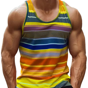 2024 nueva camiseta sin mangas deportiva de verano para hombre, camiseta sin mangas con cuello redondo y hombros anchos, ropa de fitness transpirable de secado rápido para hombre - Product Image 1