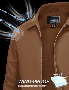 Chaqueta Cortavientos Ligera con Cremallera Completa para Hombre, Chaqueta de Golf Elegante, Ropa de Trabajo Informal - Product Image 3