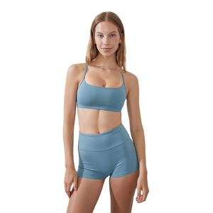 ชุดวิ่งของผู้หญิงเอวสูงแบบสลิมฟิต180น้ำหนักเบายืดได้กำหนดเอง - Product Image 1