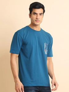 T-shirt tendance surdimensionné à col rond et demi-manches 100% coton imprimé extensible-Mudbrown pour un confort et un style ultimes - Product Image 5