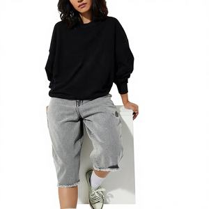 Sudadera de lana con hombros caídos y manga larga para mujer con capucha Sudadera con capucha - Product Image 5