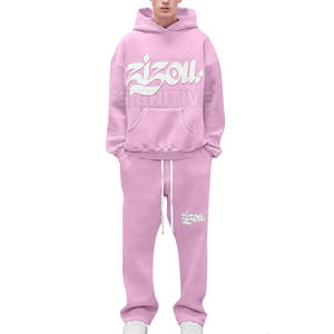 ชุดวอร์มพิมพ์ลายพัฟแบบสองชิ้นเสื้อผ้าแนวสตรีทผ้าฝ้ายดีไซน์ใหม่ - Product Image 1