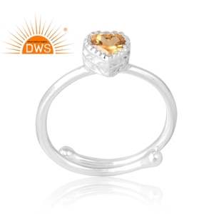 แหวนพลอยซิทรีนธรรมชาติทำจากเงินสเตอร์ลิง925เครื่องประดับออกแบบได้ตามต้องการของขวัญสำหรับผู้หญิงสำหรับผู้หญิง - Product Image 1