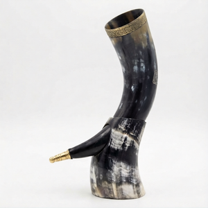 Juego de Cuernos Vikingos Rústicos para Cosplay, Ferias de Fantasía, Cuerno para Beber Hecho a Mano con Cuerno de Búfalo Ecológico, Estilo Nórdico Histórico - Product Image 5