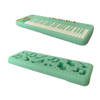 Jouet de dentition en silicone en forme de piano, flexible, cadeau pour bébés de 0 à 24 mois, couleurs noir/menthe/rose, logo personnalisable
