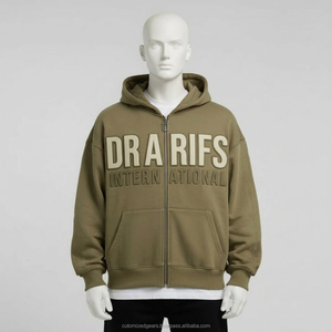 Fabricante de Sudaderas con Capucha Bordadas con Logotipo Personalizado, Sudadera con Capucha de Estilo Urbano OEM, Venta al por Mayor de Sudaderas con Capucha Extra Grandes para Hombre, 100% Algodón - Product Image 4