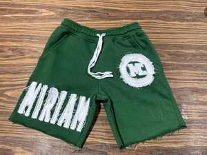 Custom High Street Hombres Vintage Sunfade Pantalones Cortos de Algodón Desgastado Apliques Parche Bordado Ácido Lavado Pantalones Cortos con Cordón - Product Image 4