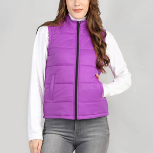 Gilet d'hiver pour femme 2025, demi-manches, rembourrage gonflé, doublure isolante, fermeture éclair intégrale, nouveau design, tendance, coupe-vent, imperméable - Product Image 1