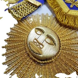 Venta caliente Masonic Regalia Master Piece Delantal con diseño de logotipo personalizado Cinturón de hebilla bordada Costura de punto de cruz Artesanía - Product Image 4