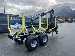 Remorque forestière avec grue hydraulique pour tracteur et utilisation avec grappin ATV, haute productivité, garantie 4 ans - Product Image 1