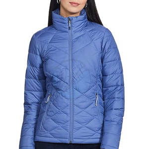 <b>Women's</b> XL Woolen Winter Puffer <b>Jacket</b> Breathable Sheep Skin Windproof Solid Finished Quilted Nylon <b>Heated</b> Low MOQ Adults - Product Image 1