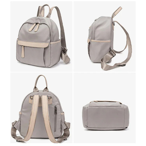 Trendy Waterproof Nylon Anti-Theft <b>Backpack</b> for Women with <b>Leather</b> Trimming Office Use Custom Logo - Product Image 5