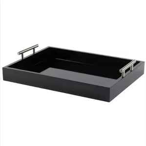 Plateau de service de fruits secs en cuir PU de luxe avec base doublée de velours Design personnalisé disponible pour les cadeaux du Ramadan et de l'Aïd - Product Image 2