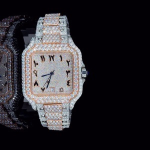 Montres pour hommes en acier inoxydable de haute qualité Iced Out VVS Clarity Moissanite Diamond Studded pass diamond testeur - Product Image 6