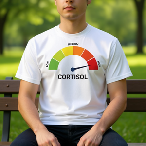 Maglietta promozionale sui livelli elevati di cortisolo e sui loro effetti sulla salute - Product Image 3