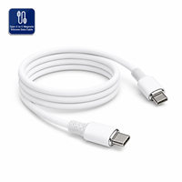 Câble magnétique en silicone Type-C vers Type-C haute puissance, 100 cm blanc, charge rapide PD 100 W, connecteur USB-C 16 broches durable