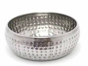 Shiny <b>Metal</b> Serving Bowls with Large Stand Silver & Gold Finished Round Server Platters for Home Use <b>Packaged</b> in Cartons - Product Image 4