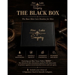 THE BLACK BOX Routine de soins pour hommes - Savon artisanal entièrement naturel de la savonnerie Fire Lake - Product Image 1