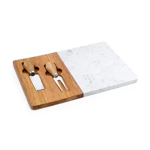 Vighizzolo Utensili Personalizzati per Formaggio, Tagliere in Acacia e Marmo, Gadget da Cucina - Product Image 1