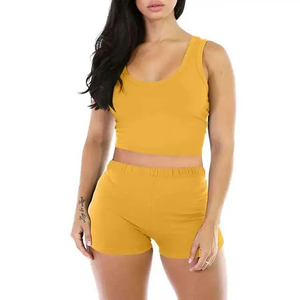 Ensemble short de yoga pour femmes ensemble d'été soutien-gorge et short de fitness avec logo personnalisé ensembles courts de yoga pour femmes pour le sport et l'entraînement - Product Image 3