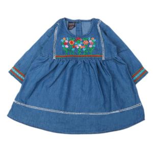 ชุดเดรสยีนส์ปักลายสำหรับเด็กผู้หญิง-สีฟ้าอ่อน - Product Image 4