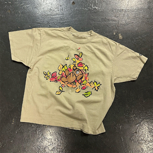 Camisetas Vintage con Logotipo Personalizado, Estilo Desgastado, Apliques, Roturas, Costuras, Lavado Ácido, 100% Algodón, Corte Regular, Manga Corta para Hombre - Product Image 4