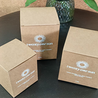 Kotak Kertas Kraft Persegi Custom-made Langsung dari Pabrik, Lapisan Karton Bergelombang, Laminasi Matt, Foil Emas untuk Lilin Aromaterapi