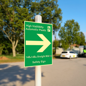 Panneau de signalisation automobile en plastique haute visibilité 148x148mm, flèche droite BGV A8, panneau de sécurité - Product Image 3