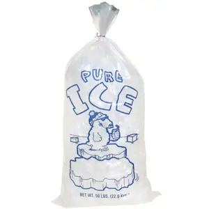 Buz torbası düz veya pamuk büzme ipi kolu delinme direnci polietilen ambalaj vietnamca üretici uygun fiyat