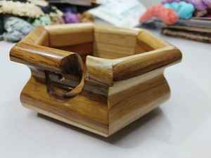 Kit de Costura de Viaje Mini Personalizable, Exquisito Tazón de Madera para Tejer con Diseño de Estrella, Técnicas de Tejido, Patrones Teñidos, Precortados, para Niñas, ISO - Product Image 5