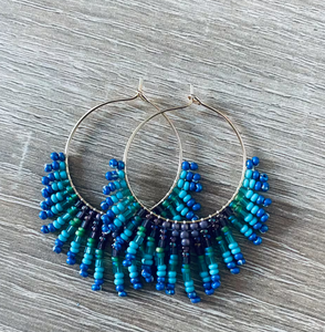 Fringe <b>Tassel</b> <b>Earrings</b> - Gold - Long - Product Image 3