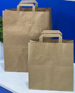 Sacs en papier kraft turc de haute qualité avec poignée plate imprimés personnalisés non imprimés pour l'emballage ou l'emballage Logo utilisation - Product Image 2