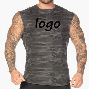 <b>Men's</b> Slim Fit Muscle Vest New Design Fitness Tank Tops with Badge Decoration Sports Mesh Sleeveless Singlets for Bodybuilding - Product Image 1