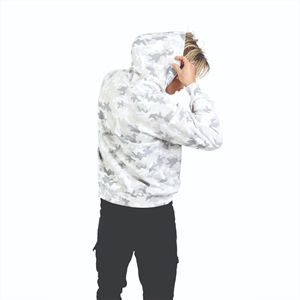 Sweat à capuche surdimensionné en coton épais et personnalisable pour hommes, coupe-vent à fermeture éclair sur l'épaule, écologique, logo OEM, Long Boxy Hiver - Product Image 4