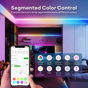 VOCOlinc 220V <span class=keywords><strong>RGB</strong></span> striscia di luce <span class=keywords><strong>LED</strong></span> Alexa & Google App controllato flessibile luci al Neon morbido prezzo all'ingrosso - Product Image 3