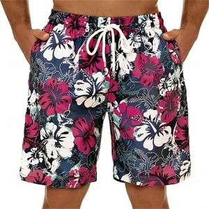 2025 Summer <b>Men's</b> Casual Swim <b>Trunks</b> 100% Cotton Sexy Surf Board Printed Quick Dry Beachwear Shorts with Drawstring - Product Image 4
