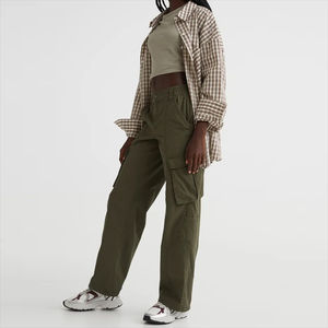 Pantalones de chándal tácticos con logotipo personalizado de alta calidad, pantalones Cargo deportivos de cintura alta para hombre, transpirables, estilo recto sólido - Product Image 3