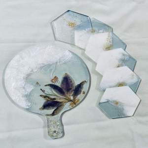 Handmade <b>resin</b> coasters with pastel marble swirl <b>epoxy</b> mats perfect <b>for</b> modern home dining <b>table</b> office and gifts - Product Image 1