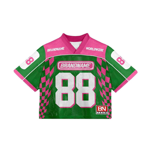 OEM Vintage Streetwear Soccer Jersey Hommes Surdimensionné Style Américain Unisexe Mesh Matériel Football Top pour les Vêtements d'Équipe Personnalisés - Product Image 3