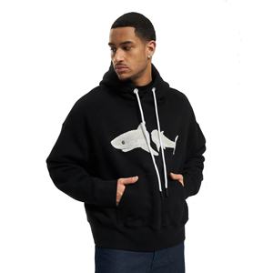 Streetwear personnalisé de haute qualité Fabricant de vêtements Sweat à capuche brodé en chenille Pull en coton mélangé noir et noir - Product Image 3