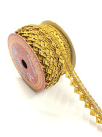 Ethnische Indische Metallische Steinbesetzte Goldene Spitzenborte Handwerk Nähzubehör Maßgeschneiderte Kleidungsstoffbänder für Taschen Schuhe