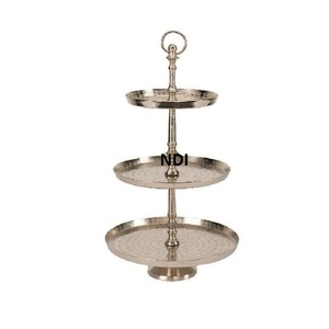 hammered Design Wedding And Birthday Parties Celebration <b>Cake</b> <b>Stand</b> With <b>3</b> <b>Tier</b> For Home Hotel Tableware Decoration Usage - Product Image 1