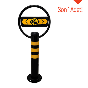 Poteau de sécurité métallique fixe 80 x 32,5 cm avec logo « Interdiction de stationnement », borne métallique pour le contrôle du trafic dans les parkings et sur les routes - Product Image 4