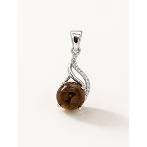 Colgante de Racimo de Turmalina Amarilla en Platino Chapado en Oro de 14k, Joyería Religiosa Hecha a Mano de la India - Product Image 1