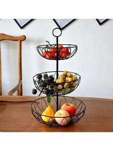 Stylish Decorative <b>Metal</b> Fruit <b>Basket</b> with Sturdy Design Ideal for Kitchen Counter Dining Room <b>Storage</b> Organization - Product Image 5