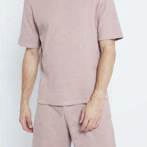 Survêtements d'été décontractés personnalisés ensemble court 2 pièces t-shirt à manches courtes pour femmes ensemble de shorts d'été en coton pour hommes ensemble unisexe pour hommes avec taille - Product Image 6