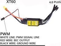 Controlador de Velocidad Electrónico Unidireccional (ESC) de 40A, 2-6S LiPo, sin Escobillas, con BEC, Conector XT60 y 4.0mm para Drones y Aviones RC
